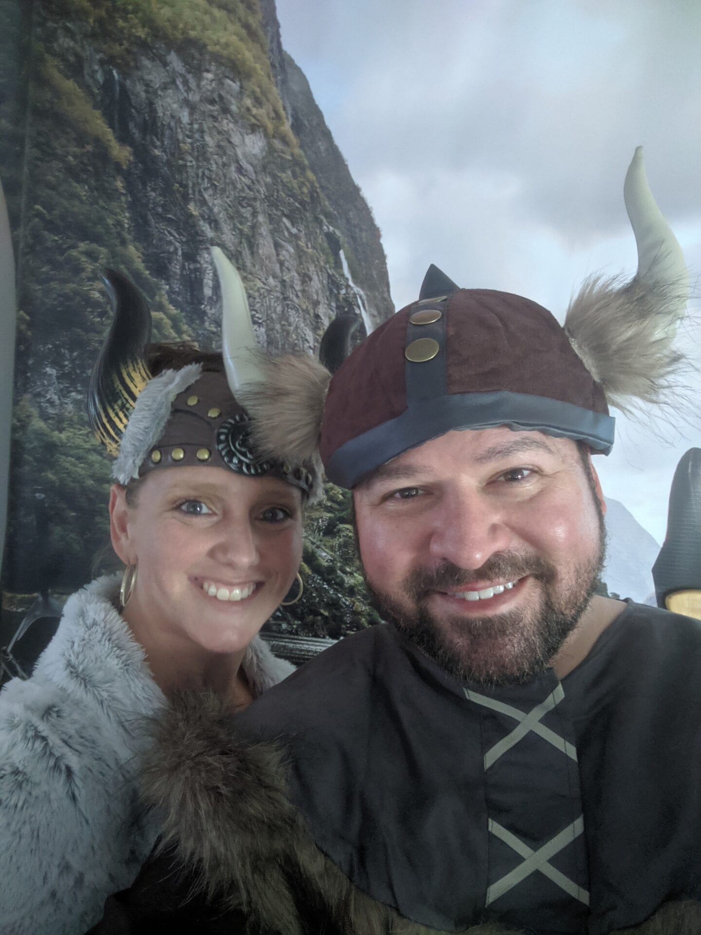 Gina and Jay dressed up as vikings Gina and Jay dressed up as Vikings